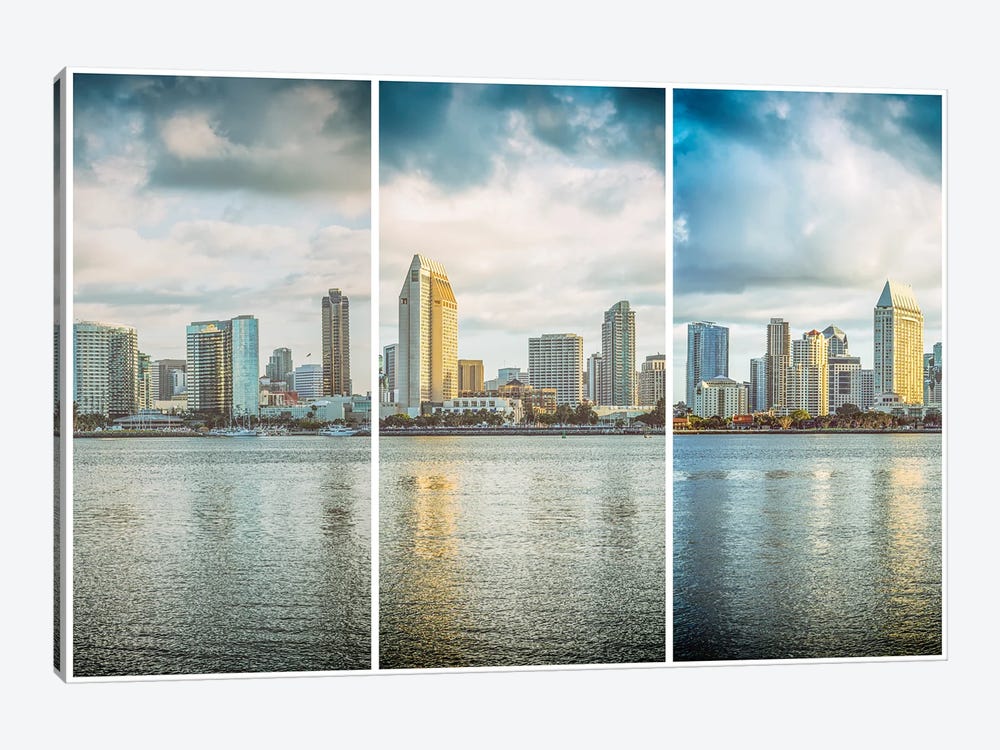 San Diego Skyline Triptych by Joseph S. Giacalone 1-piece Canvas Artwork