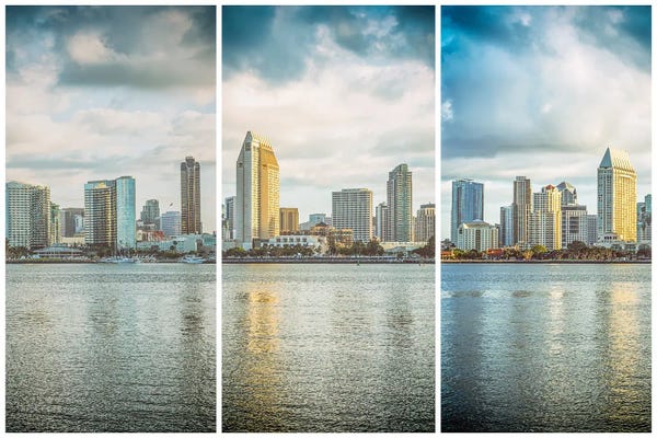 San Diego Skylines: San Diego Skyline Triptych by Joseph S. Giacalone