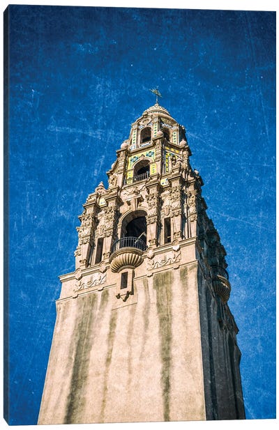 California Tower Balboa Park Textured Canvas Art Print - Joseph S Giacalone