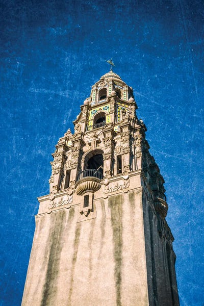 Joseph S. Giacalone: California Tower Balboa Park Textured by Joseph S. Giacalone