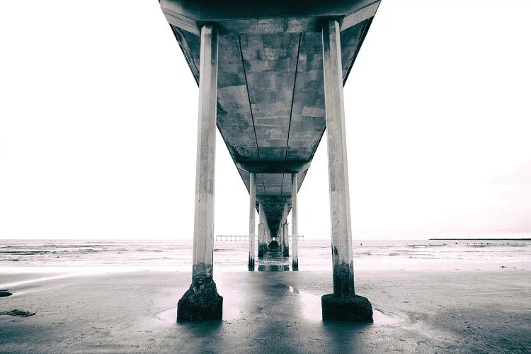 Ocean Beach Pier Minimalist Monochrome