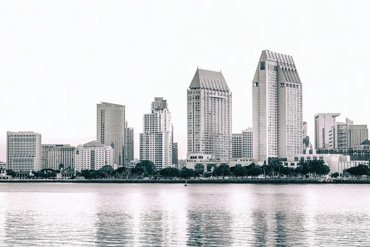 A San Diego Skyline Minimalist Monochrome