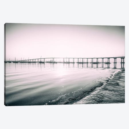 San Diego Harbor Coronado Bridge Monochrome Canvas Print #JGL531} by Joseph S. Giacalone Canvas Art Print