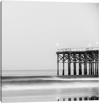 The End Of Crystal Pier Monochrome Canvas Art Print