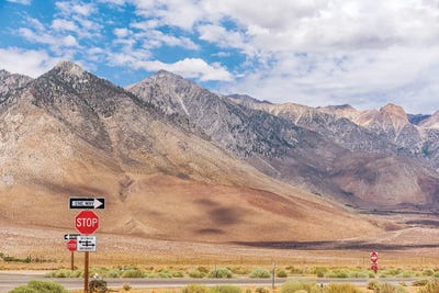 Signs On Highway 395 Sierra Nevada Mountains by Joseph S. Giacalone multi panel art