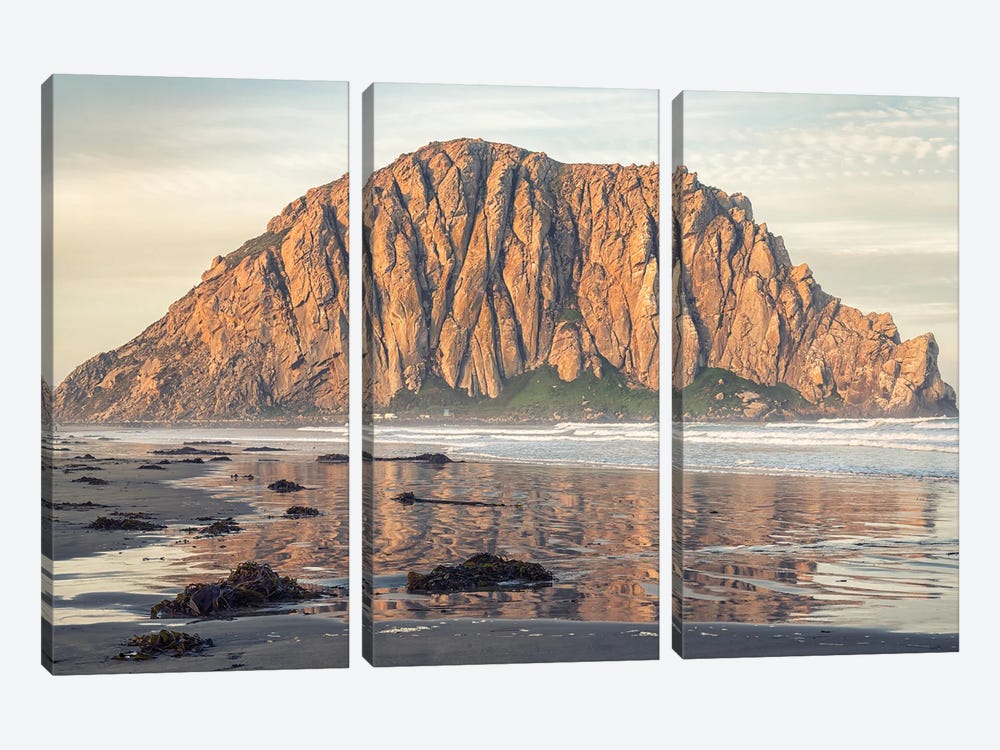 Iconic Morro Rock In Reflection by Joseph S. Giacalone 3-piece Canvas Art