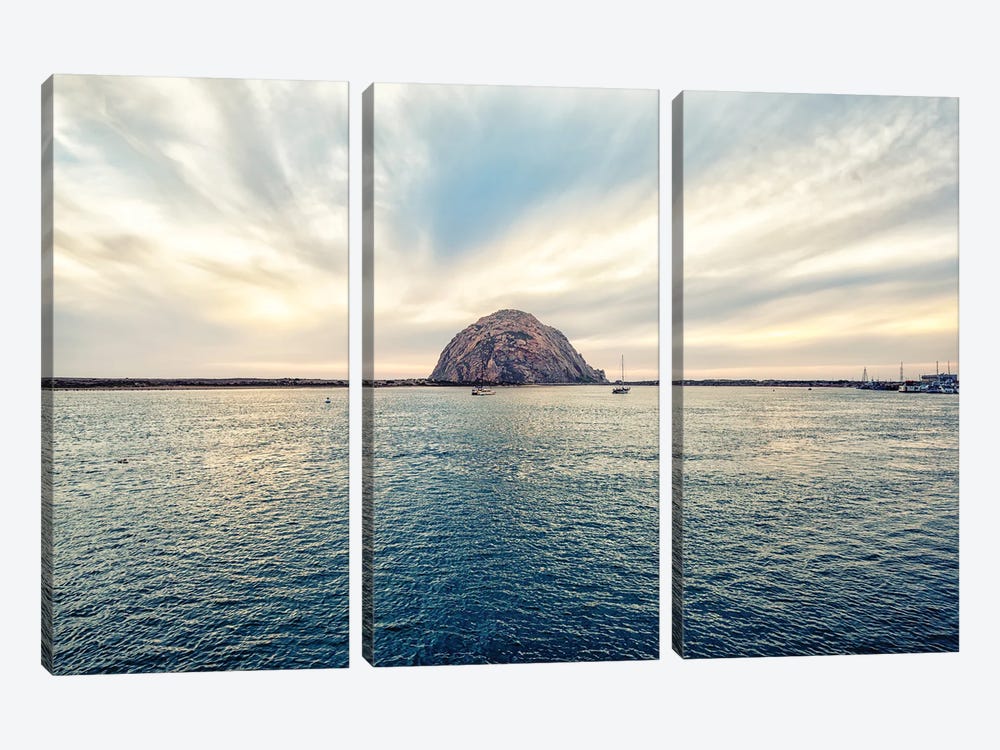 Sky Patterns Over Morro Rock by Joseph S. Giacalone 3-piece Canvas Wall Art