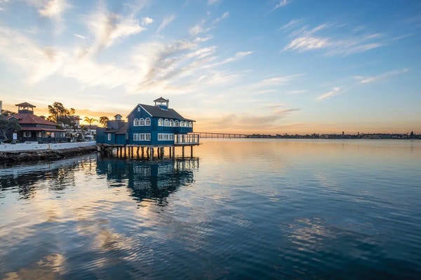San Diego: San Diego Harbor Sunrise At Seaport Village by Joseph S. Giacalone