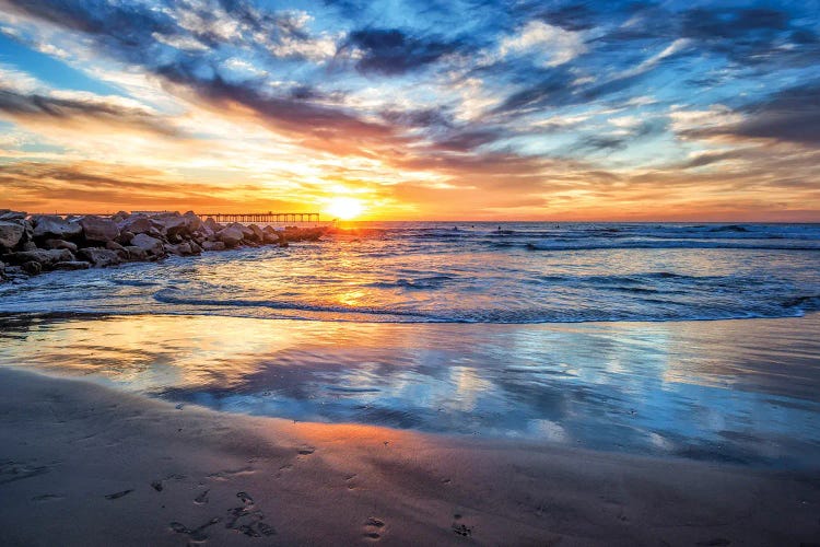 Winter Sunset At Ocean Beach