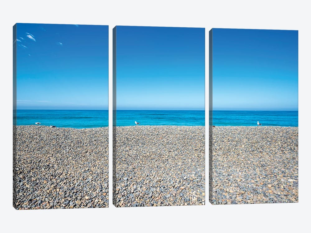 Stones And Blue Sky Carlsbad California by Joseph S. Giacalone 3-piece Canvas Wall Art