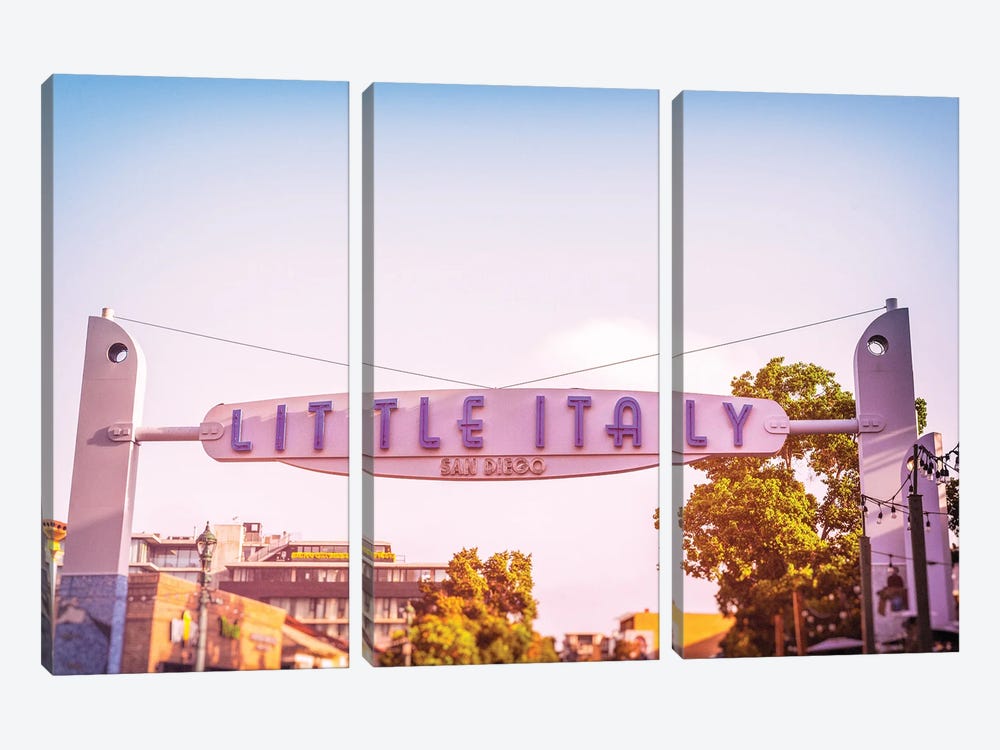 This Is Little Italy San Diego California by Joseph S. Giacalone 3-piece Canvas Wall Art