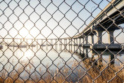 Coronado Bridge Fenced In by Joseph S. Giacalone acrylic art print