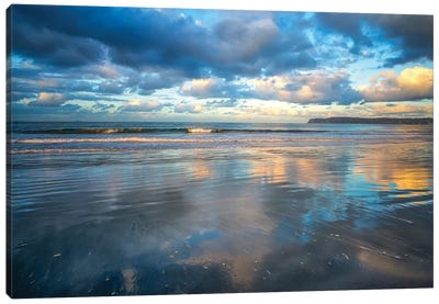 Reflections On Sand Canvas Art Print - Golden Hour