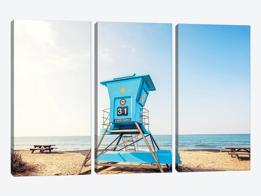 Big And Blue Doheny State Beach by Joseph S. Giacalone 3-piece Art Print