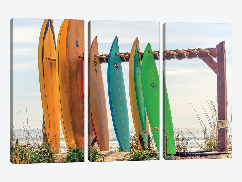 Surf Stand Coronado California by Joseph S. Giacalone 3-piece Canvas Artwork
