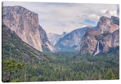 The Classic Tunnel View At Yosemite Valley Canvas Art Print - Joseph S Giacalone