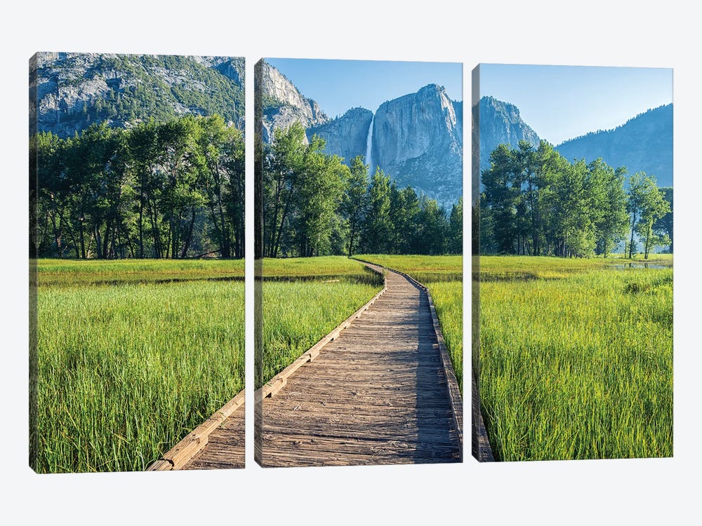 Morning Serenity Yosemite Valley by Joseph S. Giacalone 3-piece Canvas Print