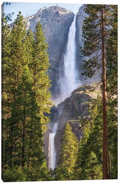 Upper And Lower Yosemite Falls Canvas Art Print - Yosemite National Park Art