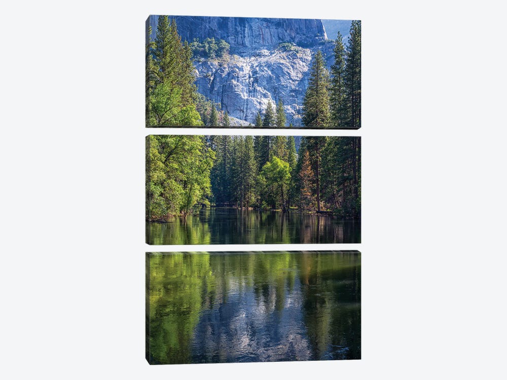 Reflections On The Merced River by Joseph S. Giacalone 3-piece Canvas Wall Art