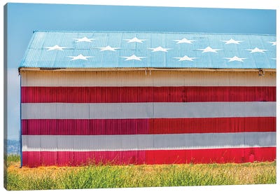 A Patriotic Barn Canvas Art Print - American Flag Art