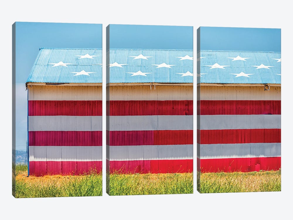 A Patriotic Barn by Joseph S. Giacalone 3-piece Canvas Art