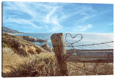 A Barb Wire Heart On The Coast Canvas Art Print - Joseph S Giacalone