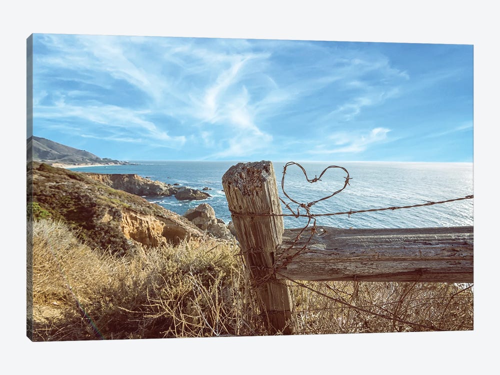 A Barb Wire Heart On The Coast by Joseph S. Giacalone 1-piece Canvas Print