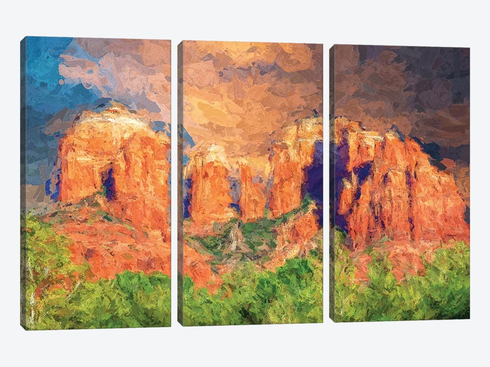 Cathedral Rock Beauty Sedona Arizona by Joseph S. Giacalone 3-piece Canvas Artwork