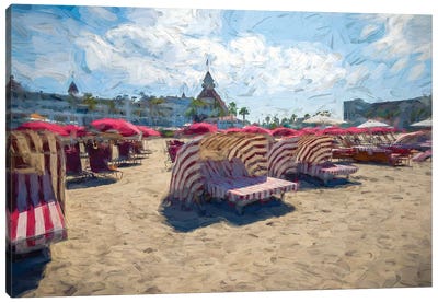 Summertime Fun By The Hotel Del Canvas Art Print - Tan Art