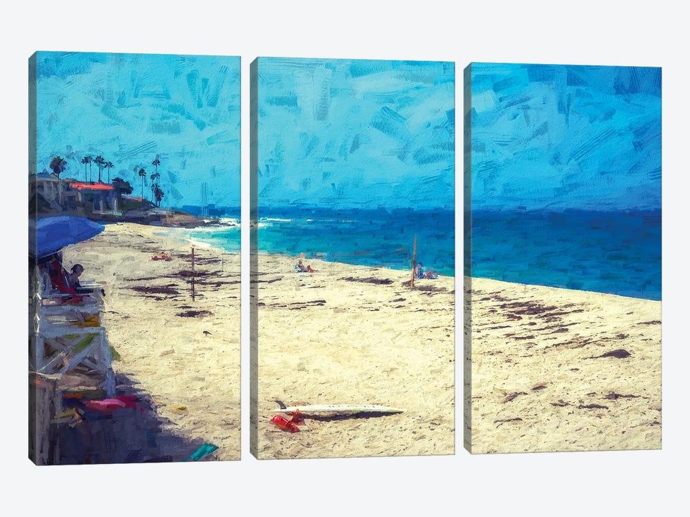 Summertime Vibes At Marine Street Beach by Joseph S. Giacalone 3-piece Canvas Art Print