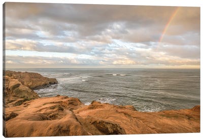 End Of The Rainbow At Sunset Cliffs Canvas Art Print - Rainbow Art