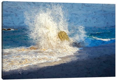 Impact On The Monterey California Coastline Canvas Art Print - Joseph S Giacalone