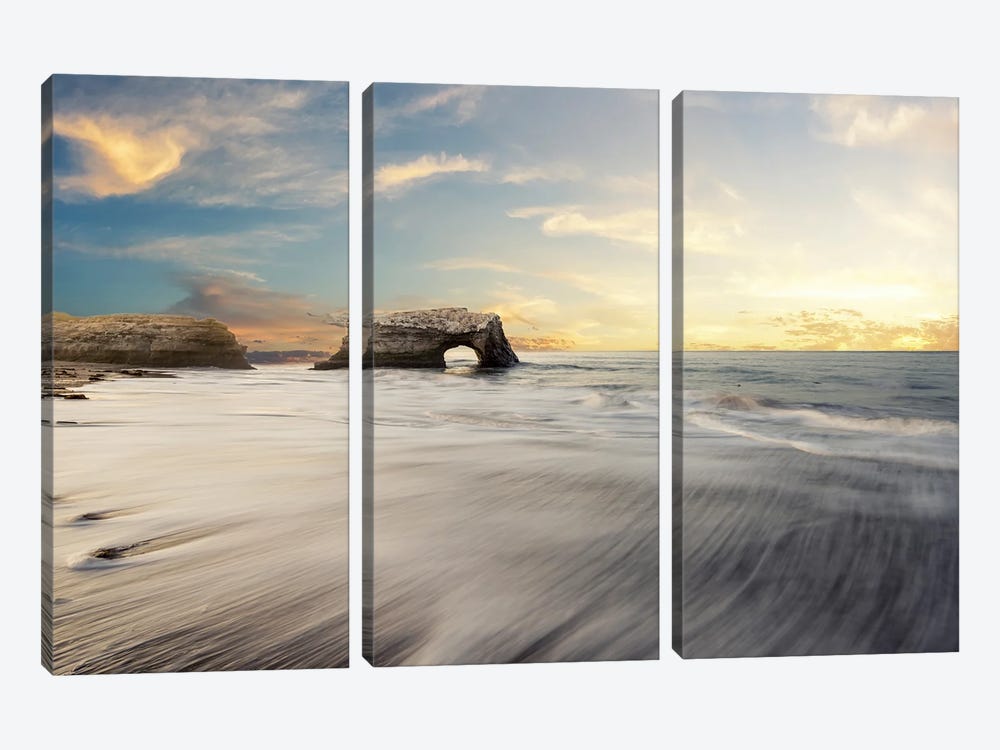 Sunrise Sky Natural Bridges State Beach by Joseph S. Giacalone 3-piece Canvas Wall Art