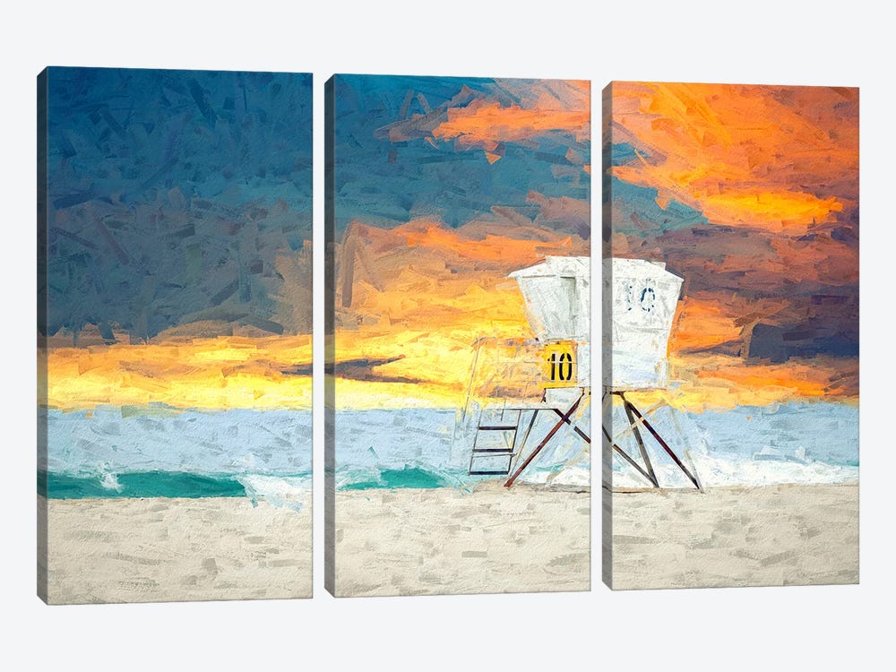 Tower At Sunset San Diego California by Joseph S. Giacalone 3-piece Canvas Artwork