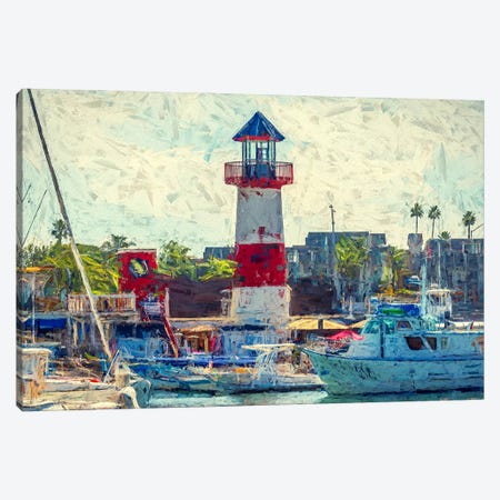 Lighthouse At Oceanside Harbor Canvas Print #JGL814} by Joseph S. Giacalone Canvas Print