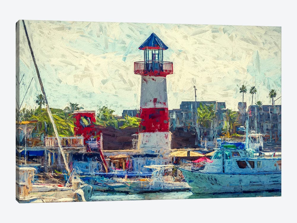 Lighthouse At Oceanside Harbor by Joseph S. Giacalone 1-piece Canvas Art