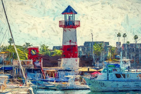 Lighthouses: Lighthouse At Oceanside Harbor by Joseph S. Giacalone
