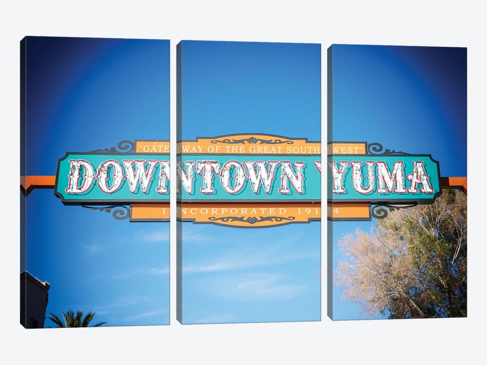 Downtown Yuma Marquee by Joseph S. Giacalone 3-piece Canvas Print