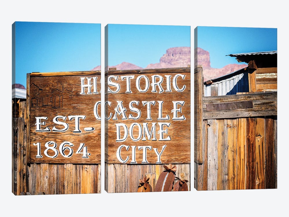 Historic Castle Dome City Sign by Joseph S. Giacalone 3-piece Canvas Artwork