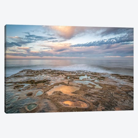 Tidepool Sunrise Reflection - La Jolla Coast Canvas Print #JGL836} by Joseph S. Giacalone Canvas Print