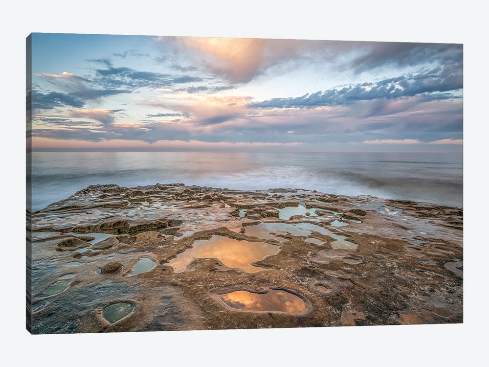 Tidepool Sunrise Reflection - La Jolla Coast by Joseph S. Giacalone 1-piece Canvas Art