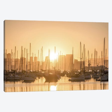 A Nautical Sunrise - San Diego Harbor Canvas Print #JGL837} by Joseph S. Giacalone Canvas Print