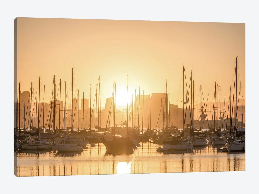 A Nautical Sunrise - San Diego Harbor by Joseph S. Giacalone 1-piece Canvas Art Print
