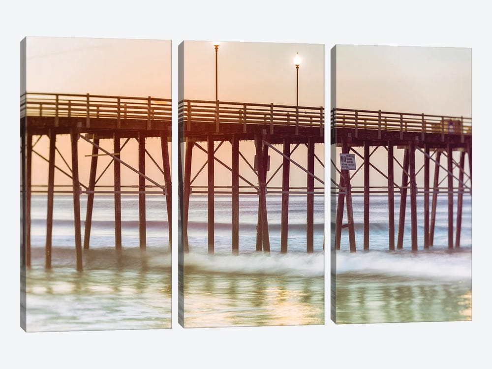 Oceanside Pier Sunrise Colors by Joseph S. Giacalone 3-piece Canvas Art