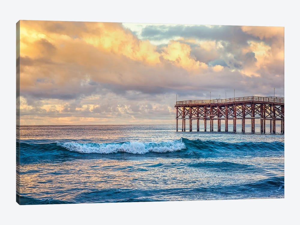 Winter Sunrise At Crystal Pier by Joseph S. Giacalone 1-piece Canvas Print