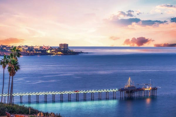 Joseph S. Giacalone: Scripps Pier Lights by Joseph S. Giacalone