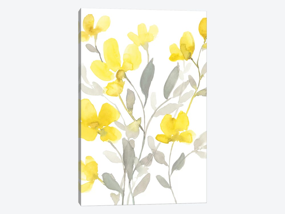 Yellow & Grey Garden I by Jennifer Goldberger 1-piece Canvas Wall Art