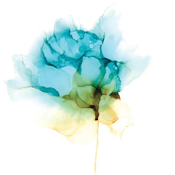 Alcohol Ink: Blooming Cyan I by Jennifer Goldberger