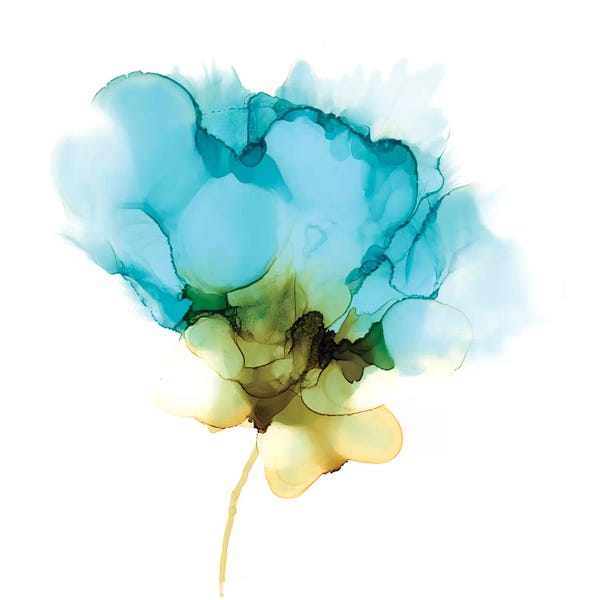Alcohol Ink: Blooming Cyan II by Jennifer Goldberger