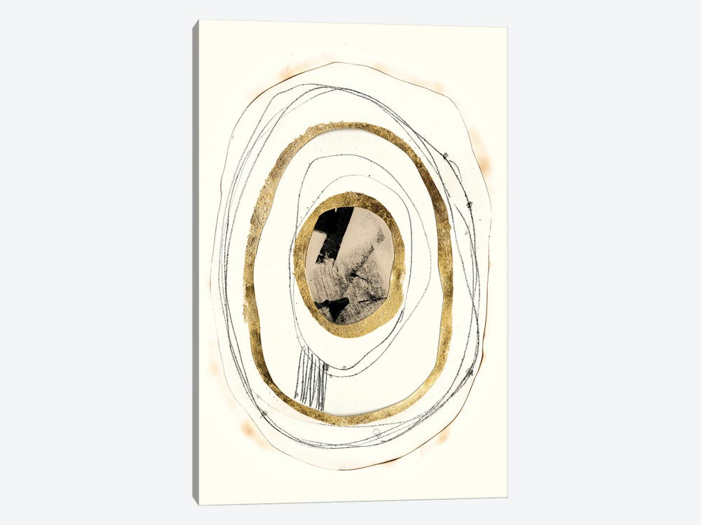 Paper, Gold & Smoke II 1-piece Canvas Art